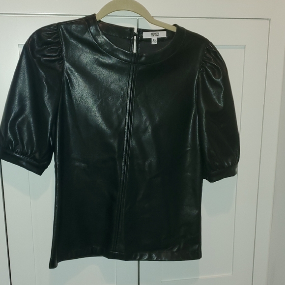 BB Dakota Tops - BB Dakota STEVE MADDEN Black Faux Leather Top